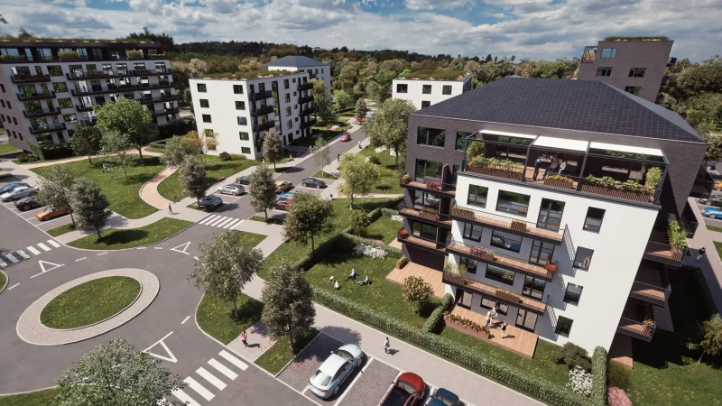 3D vizualizace bytových domů Wienerberger, ptačí pohled