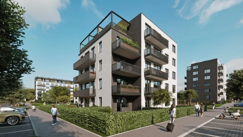 3D vizualizace bytových domů Wienerberger, uliční pohled